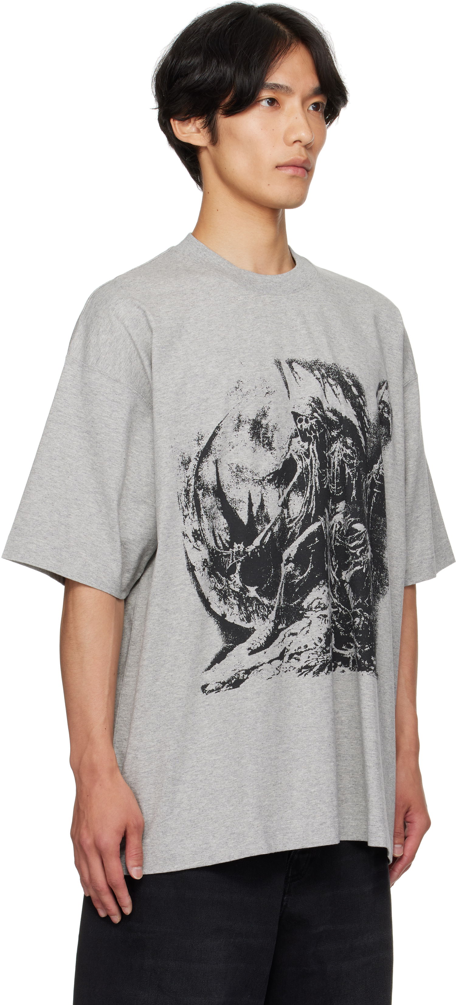 Tričko VETEMENTS Vetements Goth Oversized Graphic T-Shirt Šedá | UH76TR800G, 1