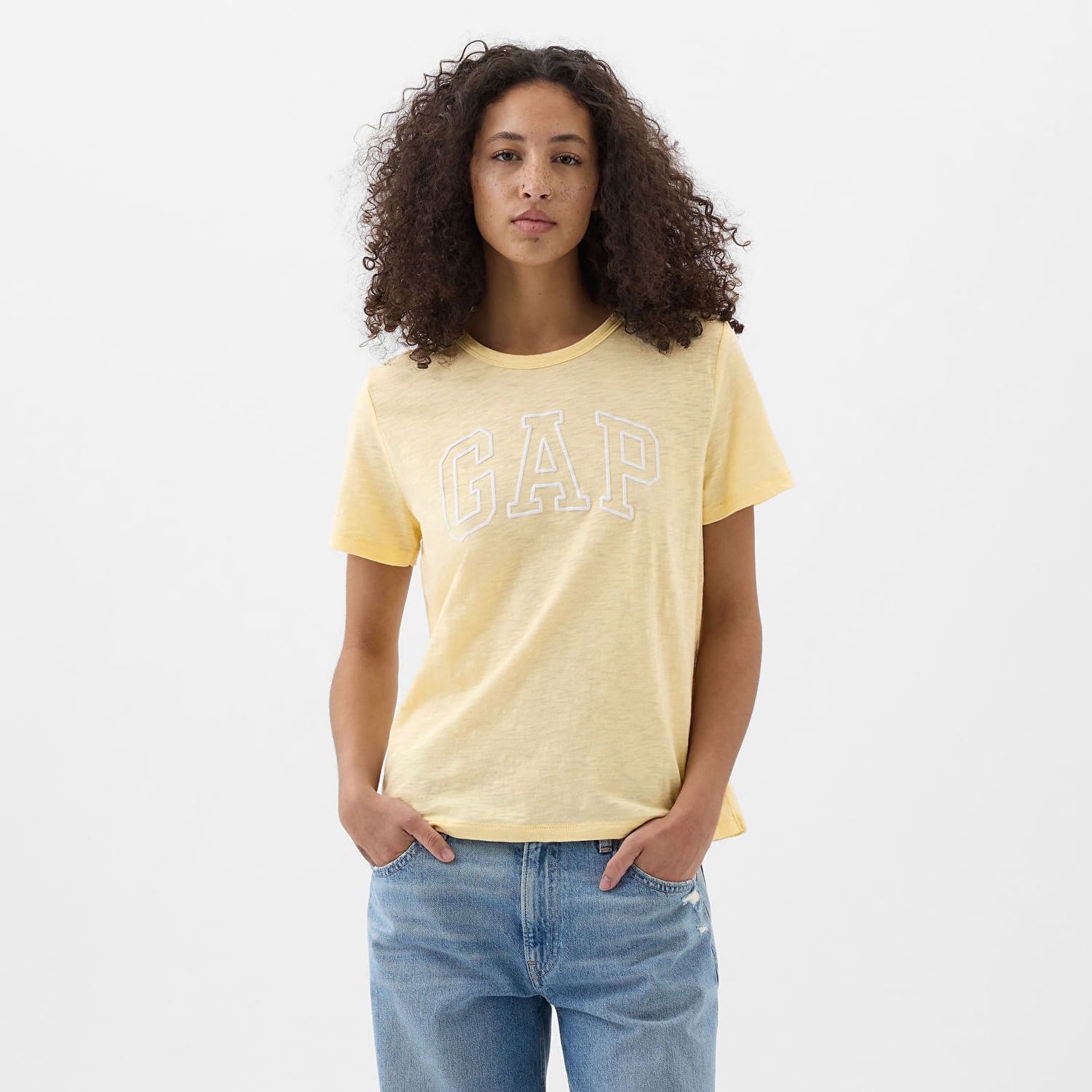 Tričko GAP Logo Slub Tee Maize Žltá | 871344-01, 0