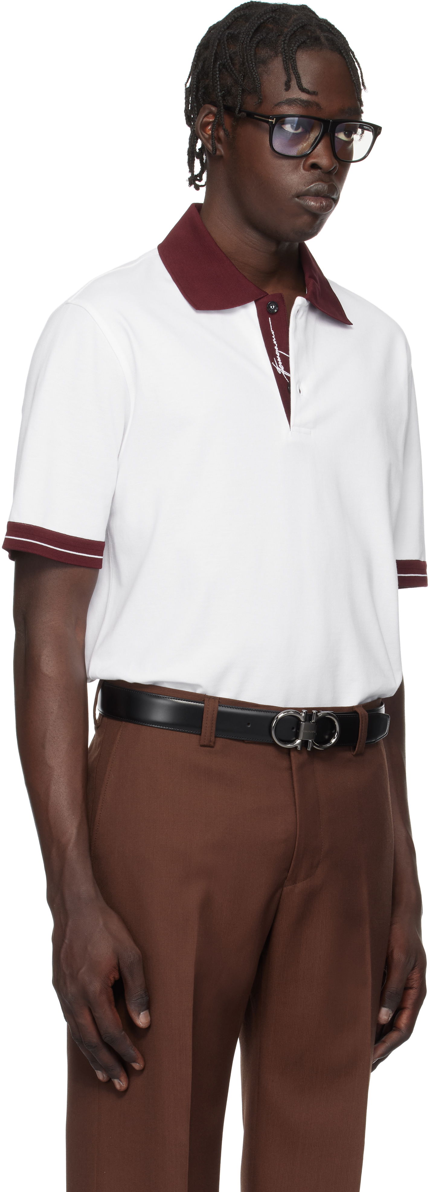 Polo tričko FERRAGAMO Salvatore Ferragamo Colorblock Polo Biela | 781017, 1