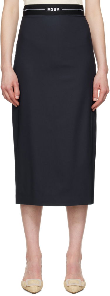 Sukňa MSGM MSGM Virgin Wool Midi Skirt Navy | 3841MDD17 257127, 0