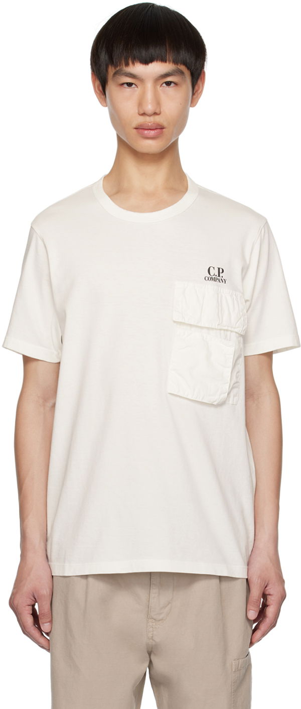 Tričko C.P. Company Printed T-Shirt Biela | 14CMTS315A-005697G, 0