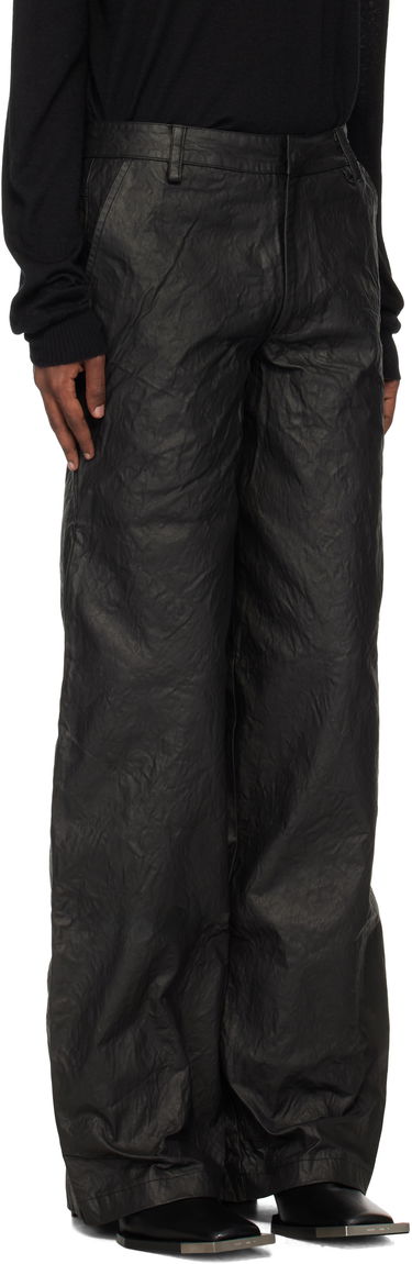 Nohavice HELIOT EMIL Armada Crinkled Wide Leg Trousers Čierna | AW24_M_10_178_BLK01, 1