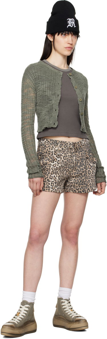 Šortky R13 R13 Leopard Print Pouch Pocket Shorts Hnedá | R13WD140-D293A, 3