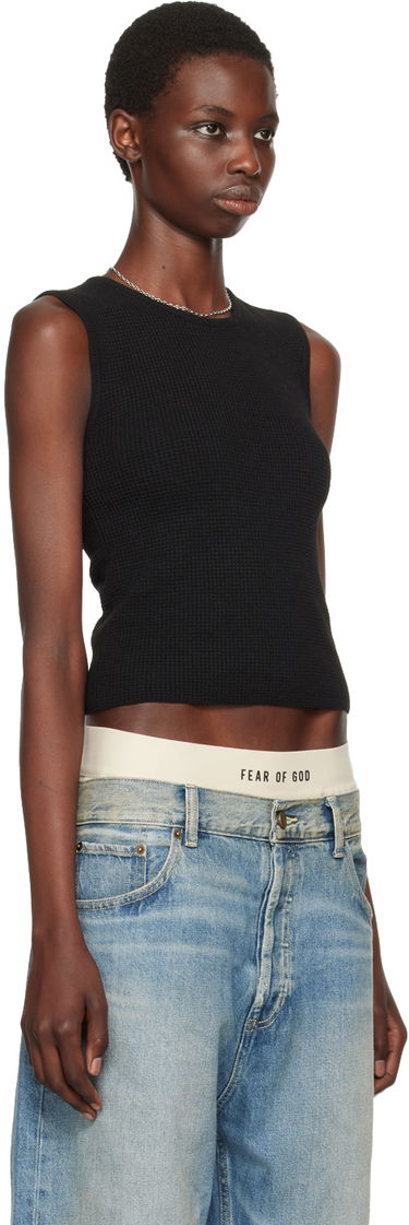 Tielko Fear of God Fear of God ESSENTIALS Waffle Tank Top Čierna | 192BT247230FW, 1