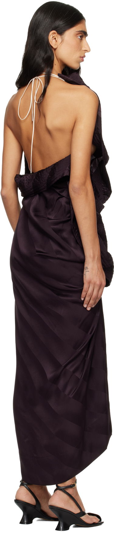 Šaty Dries Van Noten Dries Van Noten Draped Silk Maxi Dress Fialová | 252-011073-2035, 2