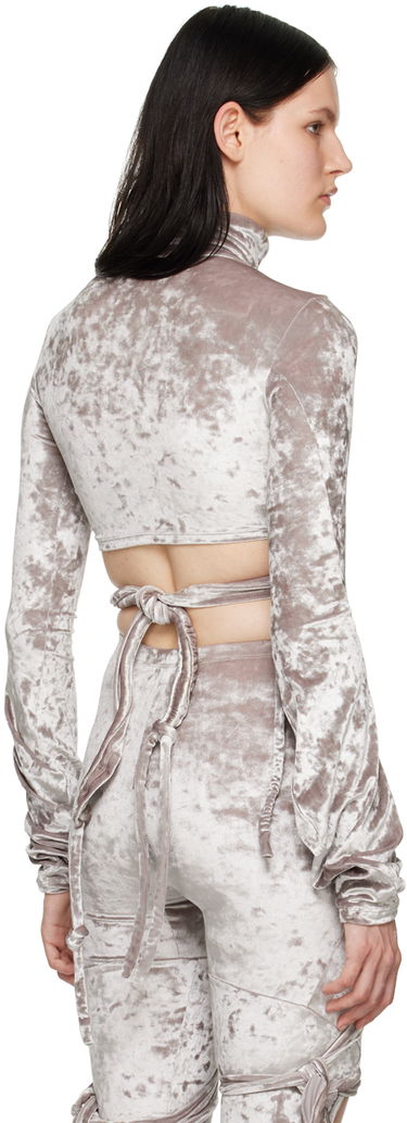 Tričko Ottolinger Ottolinger Velvet Wrap Turtleneck Top Šedá | 401703, 2