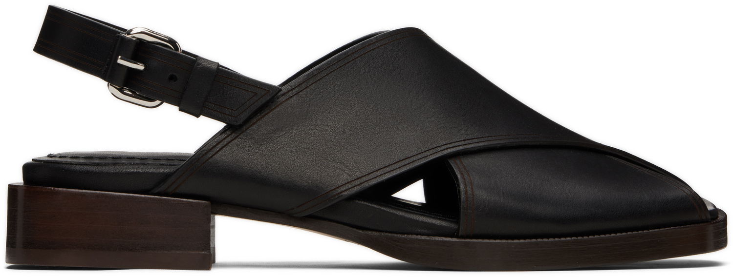Doplnky LEMAIRE Lemaire Cross Flat Sandals Čierna | FO0162 LL0122, 0