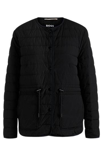 Prešívaná bunda BOSS Padded Jacket with Drawcord Waist Čierna | 50531125, 0
