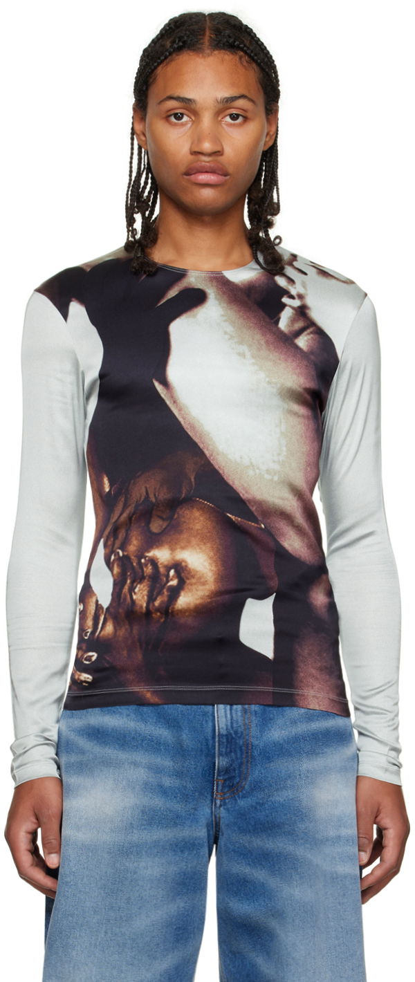 Tričko Y/PROJECT Graphic Long Sleeve T-Shirt Biela | TS87-S25, 0