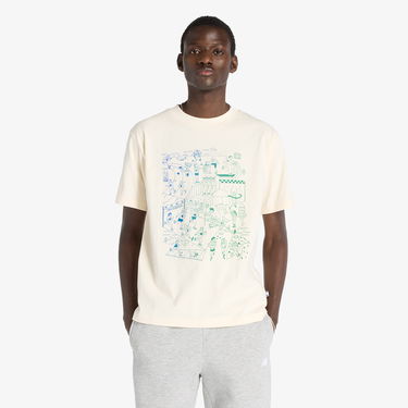 Tričko New Balance Men's Graphic Running T-Shirt Béžová | NBMT53916PEF, 1