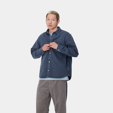 Košeľa Carhartt WIP Stone Dyed Shirt Jacket Modrá | I033750_8, 3