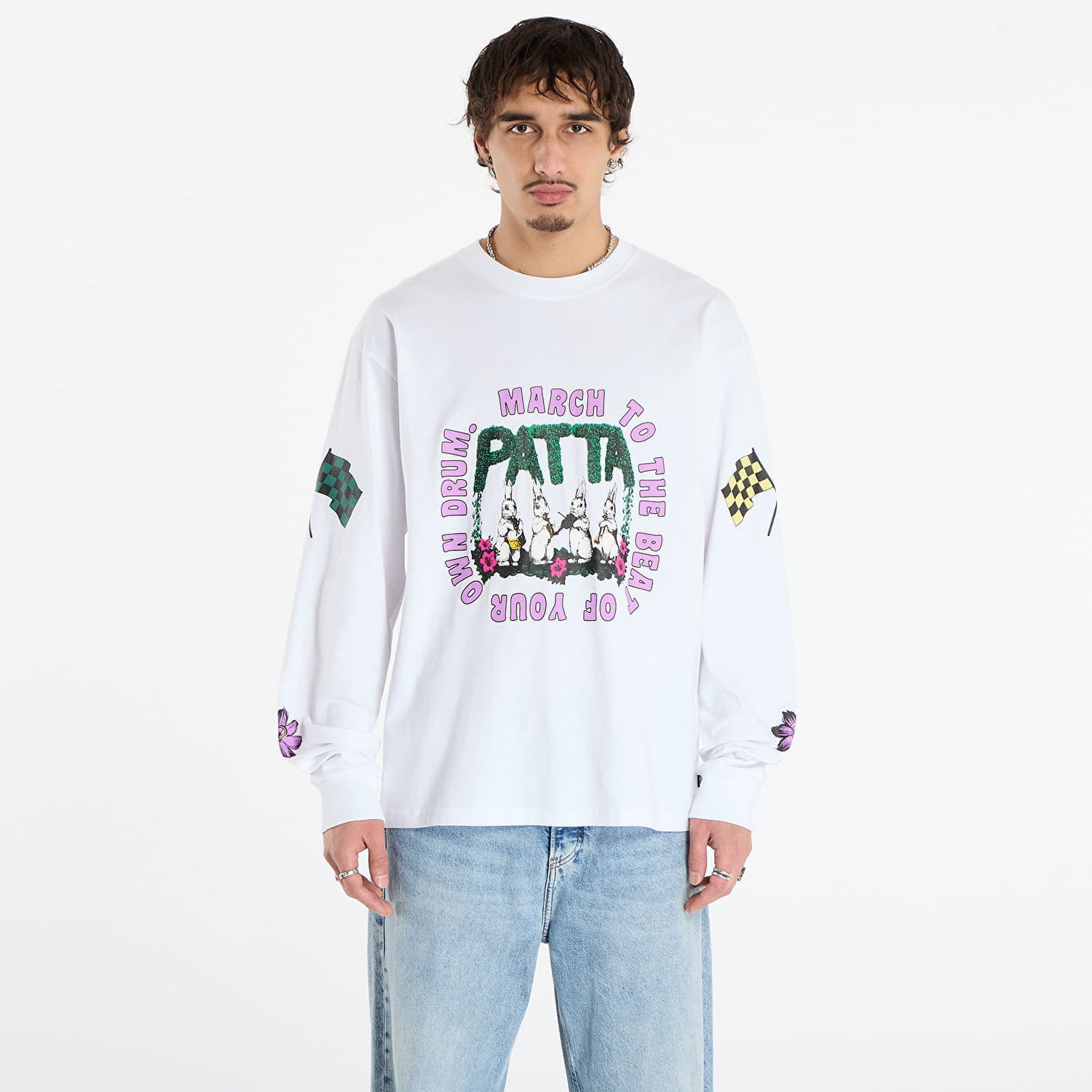 Tričko Patta Patta Own Your Own Mind Graphic Long Sleeve T-Shirt Biela | POC-AW25-1000-299-0007-002, 0