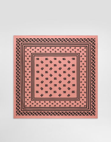 Šál Dolce & Gabbana Dolce & Gabbana Silk Twill Foulard With All-over DG Logo Print (70x70) Ružová | FN092RGDB7ZH2VAN, 0