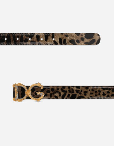 Opasok Dolce & Gabbana Dolce & Gabbana DG Girls Animal Print Leather Belt Hnedá | BE1517AM568HA93M, 2