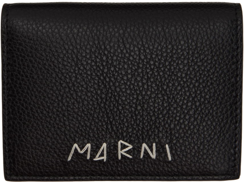 Peňaženka Marni Pebbled Leather Zip-Around Bifold Wallet Čierna | PFMOQ14Q10 P6533, 0