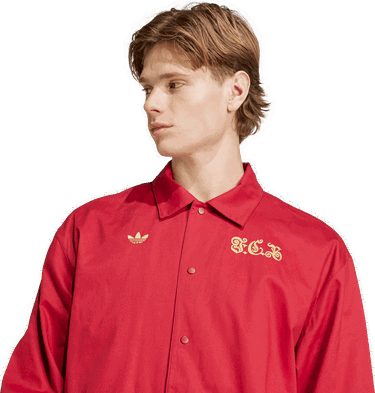 Vetrovka adidas Performance FC Bayern Anniversary Coach Jacket Červená | JF0585, 4