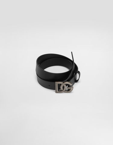 Opasok Dolce & Gabbana Dolce & Gabbana Leather Belt With Dg Logo Čierna | BC4644AX6228V363, 2