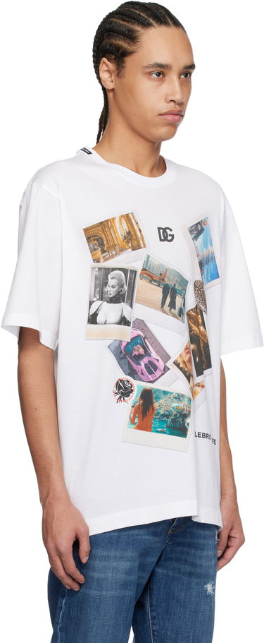 Tričko Dolce & Gabbana Cotton T-Shirt With Postcard Print Biela | G8PN9TG7O4RW0800, 4