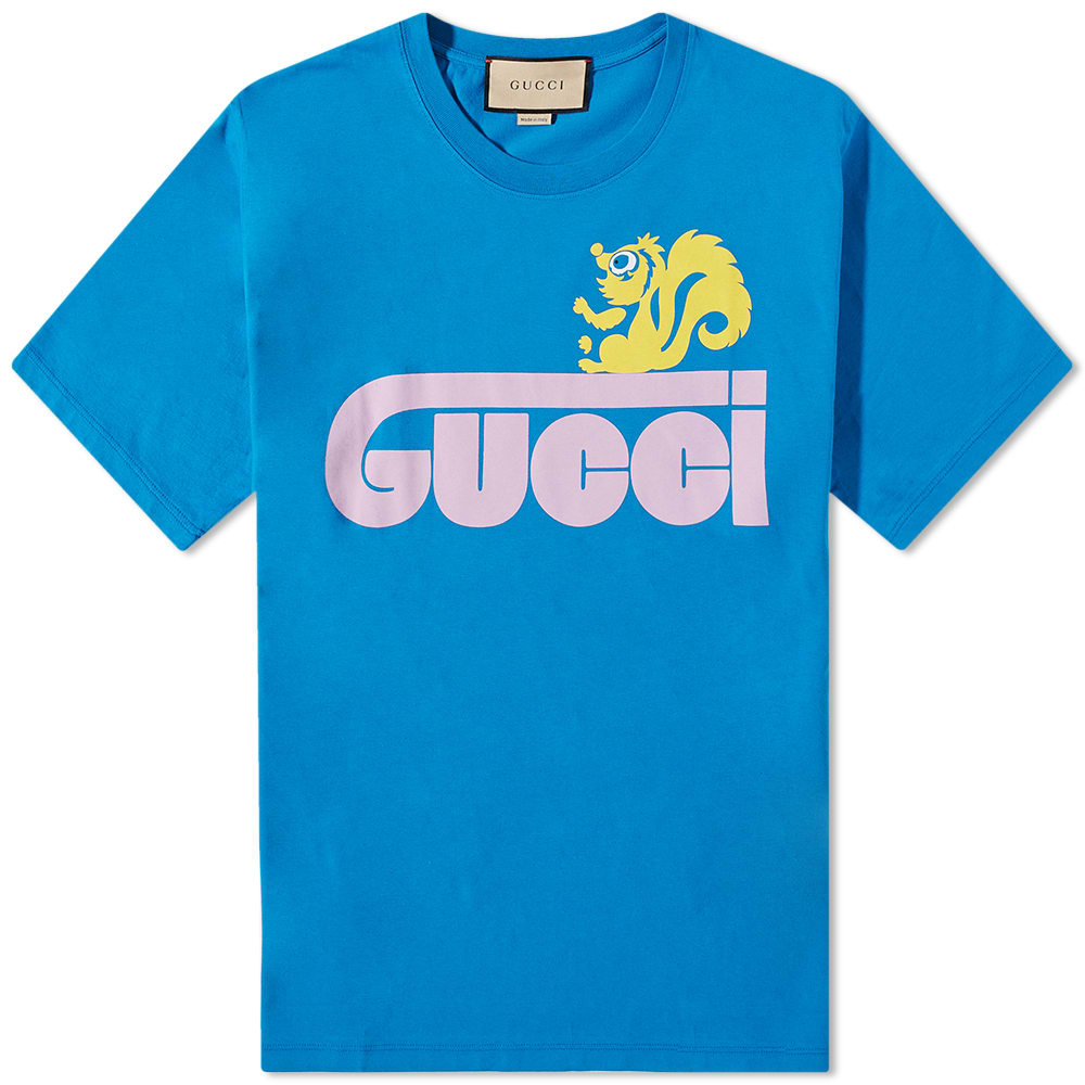 Tričko Gucci Animal Logo Tee Modrá | 548334-XJEUJ-4199, 0
