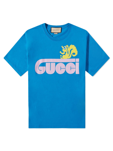 Tričko Gucci Animal Logo Tee Modrá | 548334-XJEUJ-4199