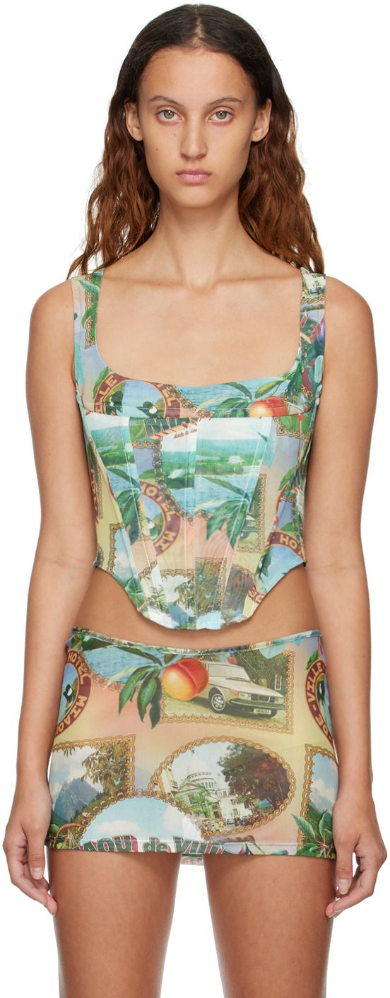 Sukňa Miaou Miaou Campbell Postcard Print Tank Top Rôznofarebný | 7020PM1PSC, 0