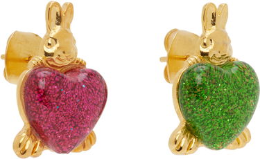 Náušnice Chopova Lowena Chopova Lowena Belly Bunnies Glitter Heart Stud Earrings Rôznofarebný | 6643, 1