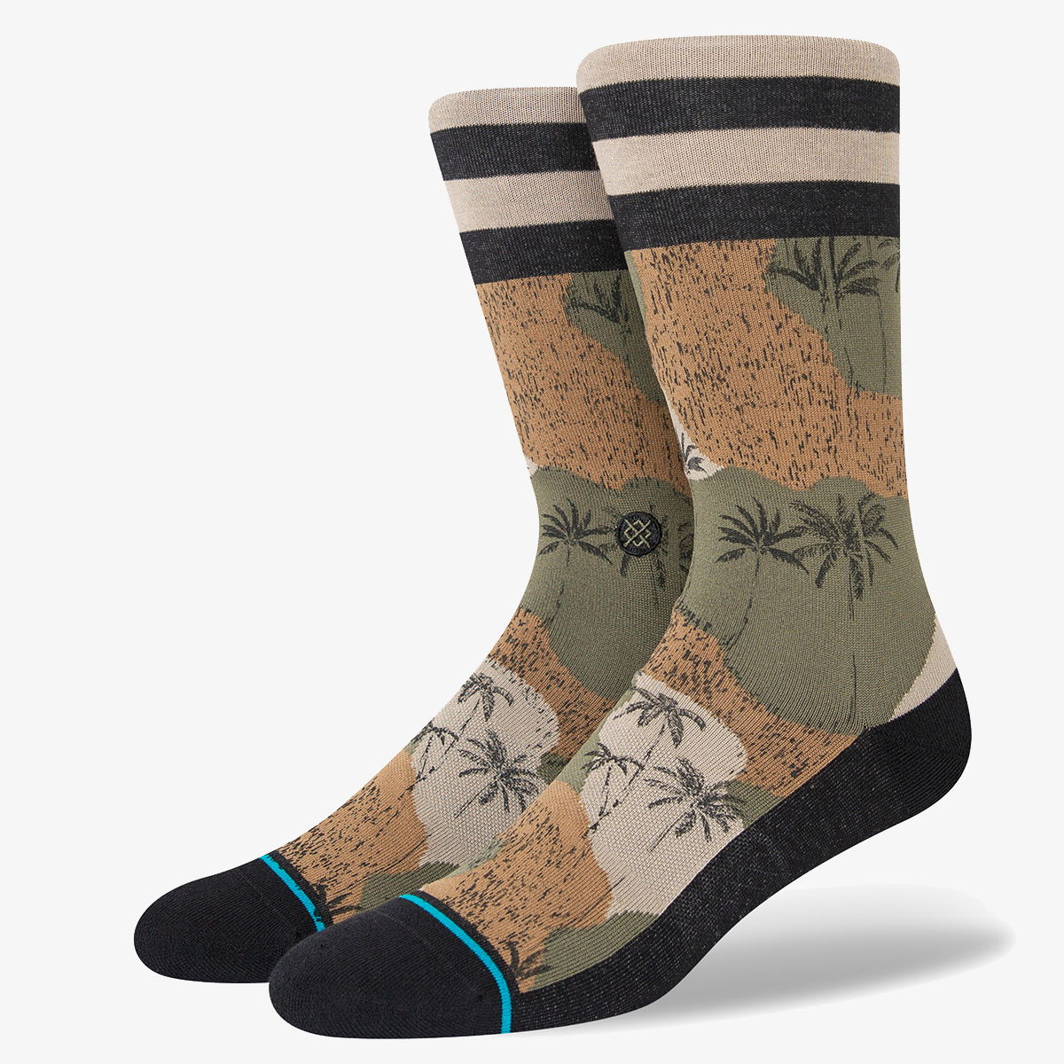 Ponožky Stance Hidden Palm Crew Socks Zelené | A545C22HID-GRN, 0