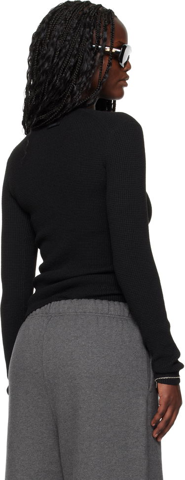 Tričko Fear of God Fear of God ESSENTIALS Holiday Waffle Long Sleeve T-shirt Čierna | 192HO257241FW, 2