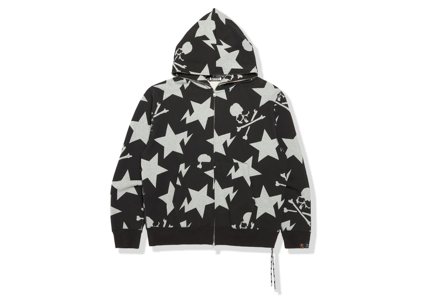 Mikina BAPE Mastermind x 11th Anniversary Sta Pattern Relaxed Full Zip Hoodie Čierna | MVBSW115903MI, 0