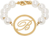 Blumarine Faux-Pearl Initial Bracelet