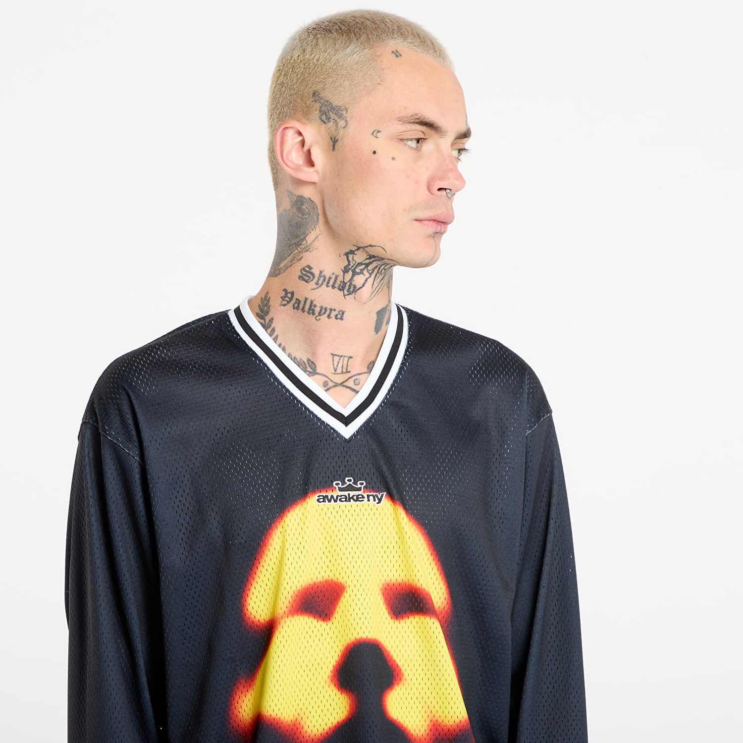 Dres Awake NY Mesh Hockey Jersey Face Graphic Čierna | AWK-FW25-TP005-BLK, 1