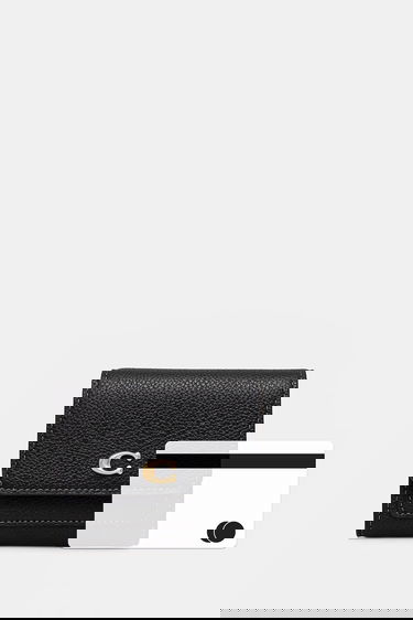 Peňaženka Coach Pebbled Leather Mini Flap Wallet Čierna | CAO13, 4