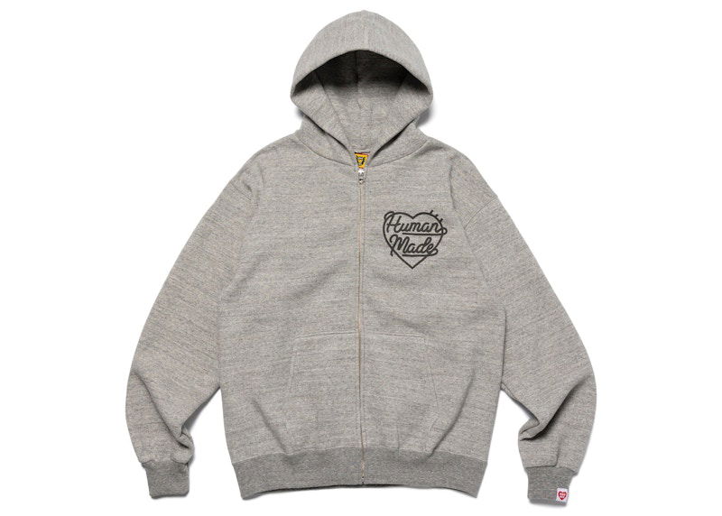 Mikina Human Made Heart Zip-Up Hoodie Šedá | HM24CS042