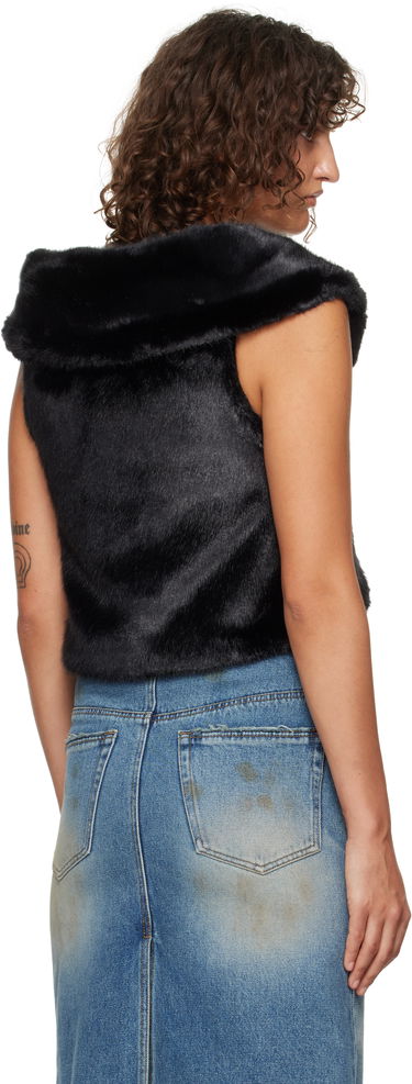 Vesta We11done We11done Cropped Faux-Fur Vest Čierna | WD-F93-24-026-W-BK, 2