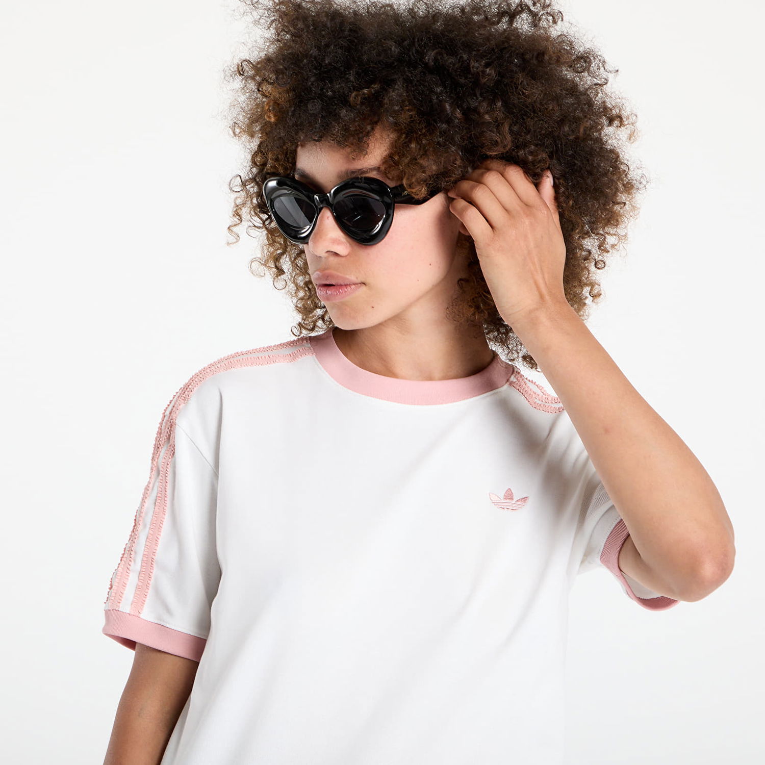 Tričko adidas Originals adidas Originals Ruffle 3-Stripes Tee Biela | KC8821, 1