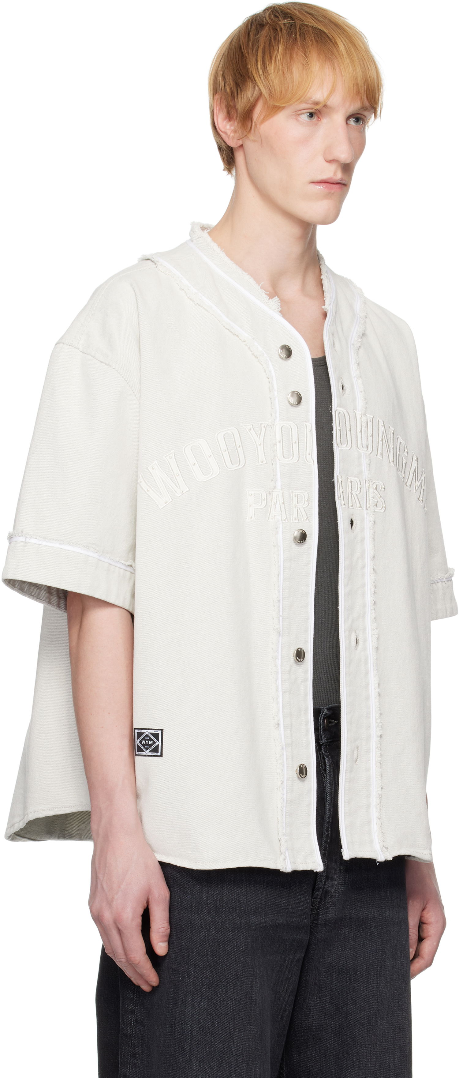 Košeľa WOOYOUNGMI WOOYOUNGMI Baseball Logo Shirt Biela | W251SH32, 1