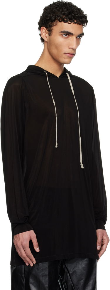 Mikina Rick Owens Rick Owens Hollywood Stretch Cupro Jersey Hoodie Čierna | RU01E5285 BZ, 1
