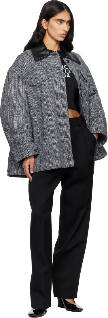 Bunda Givenchy Speckled Herringbone Leather-Collar Utility Jacket Rôznofarebný | BW00TE168S004, 3