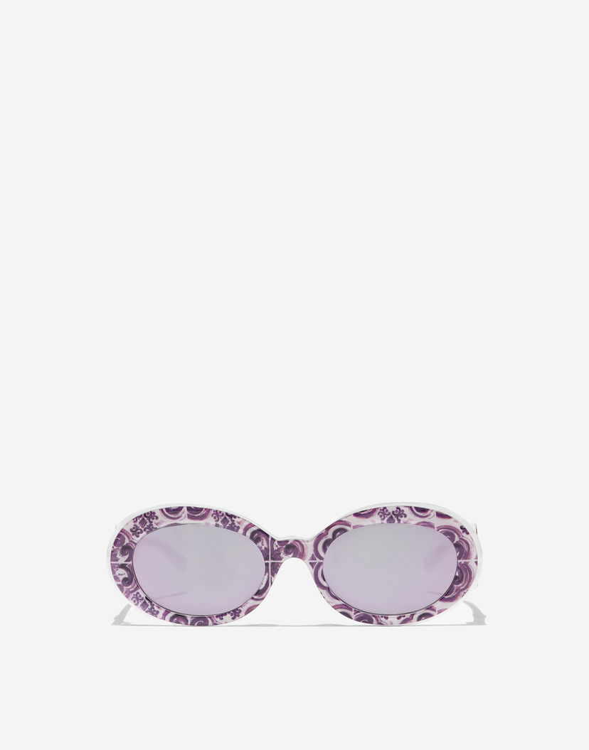 Slnečné okuliare Dolce & Gabbana Dolce & Gabbana Maiolica Print Oval Sunglasses Fialová | VG4006VP95R9V000