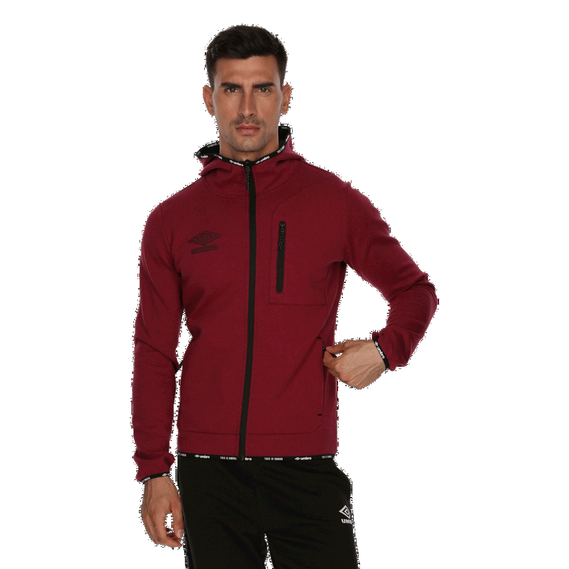 Mikina Umbro Double Textured Full-Zip Hoodie Vínová | UMA243M609-52