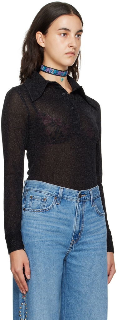 Body Anna Sui Anna Sui Sparkling Polo Neck Bodysuit Čierna | 723L21, 1