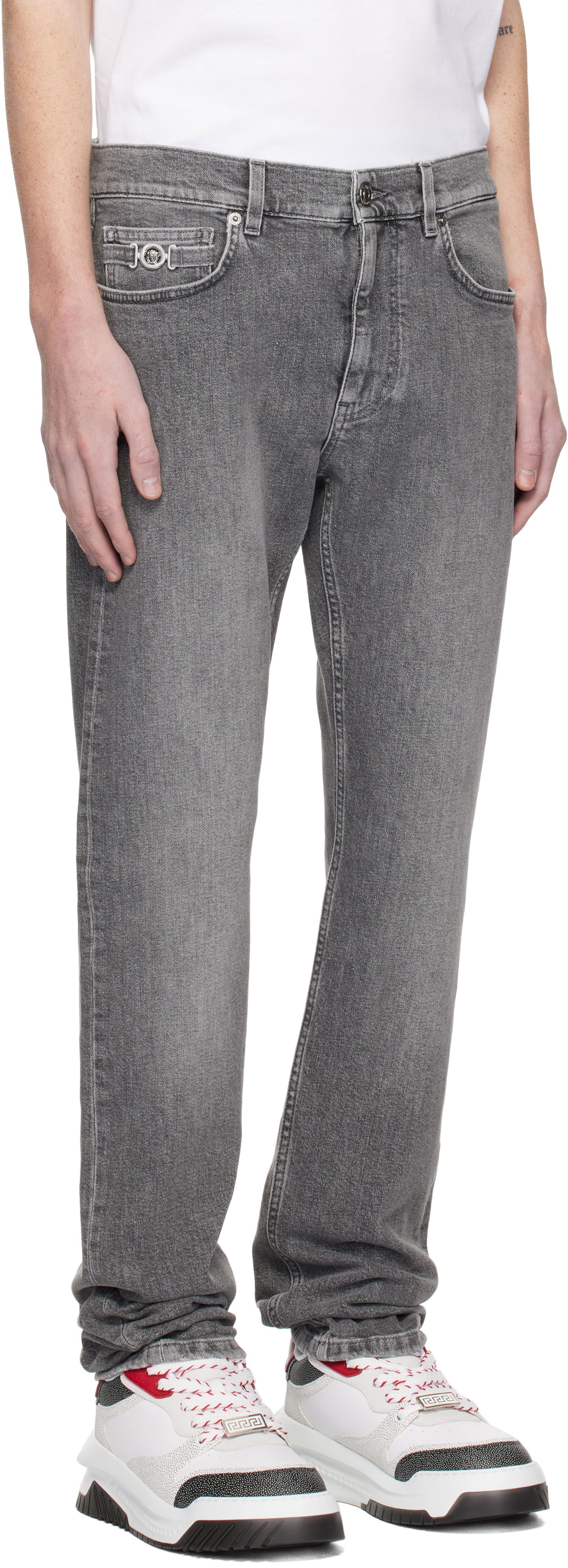 Džínsy Versace Slim-Fit Jeans Šedá | 1011693_1A11274, 1