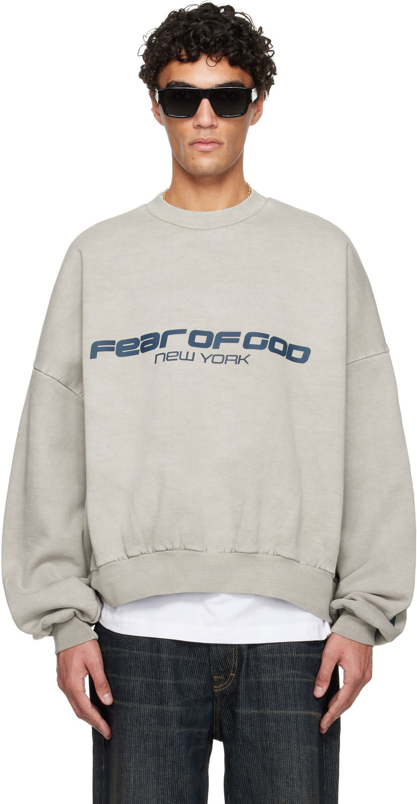 Mikina Fear of God ESSENTIALS Holiday Heavy Fleece Cropped Relaxed Sweatshirt Béžová | 192HO256891F