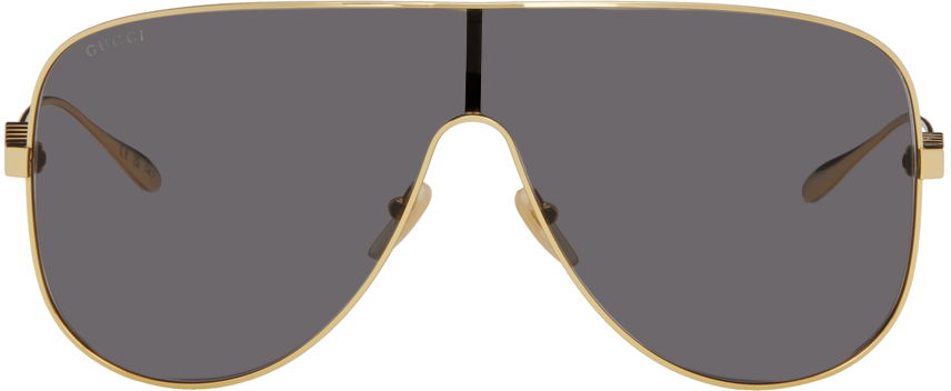 Slnečné okuliare Gucci Mask Sunglasses "Gold" Metalická | GG1436S, 0