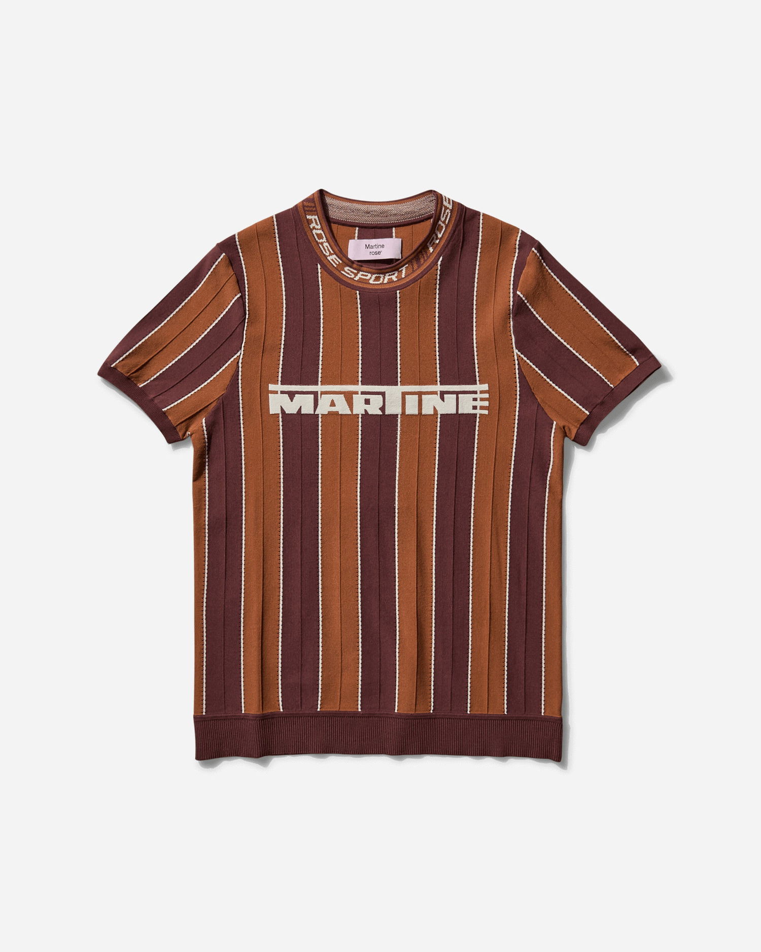 Sveter Martine Rose Striped Knitted T-Shirt Hnedá | 959YA12700, 1