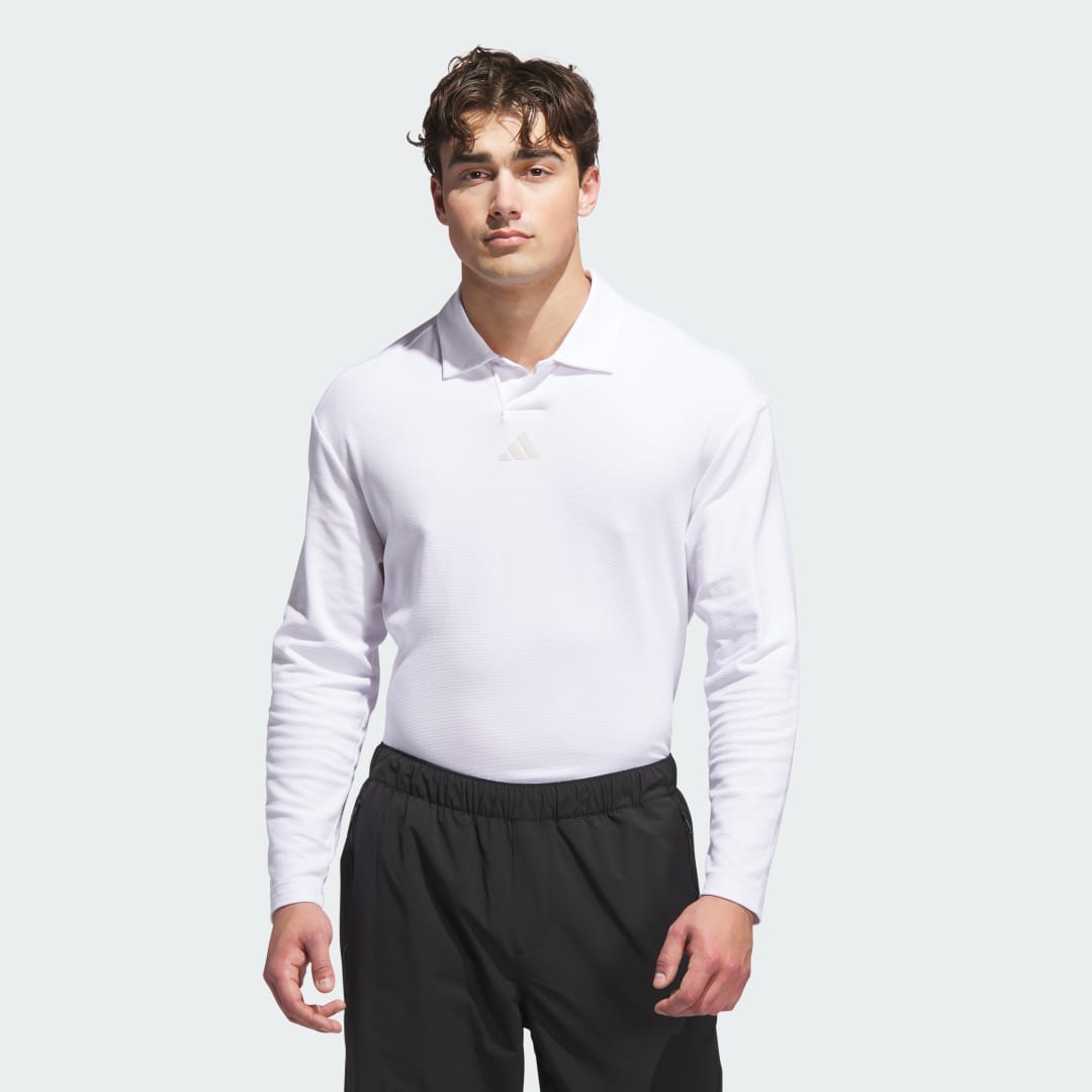 Polo tričko adidas Performance Beyond Relaxed Long Sleeve Polo Shirt Biela | JN3037, 0
