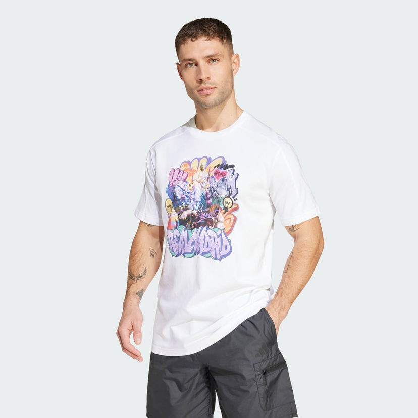 Tričko adidas Performance Real Madrid Graphic T-Shirt Biela | JG3582