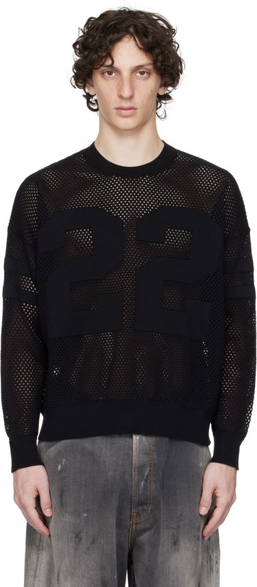 Sveter AMIRI AMIRI '22' Mesh Crewneck Sweater Čierna | AMKNCW1040, 0