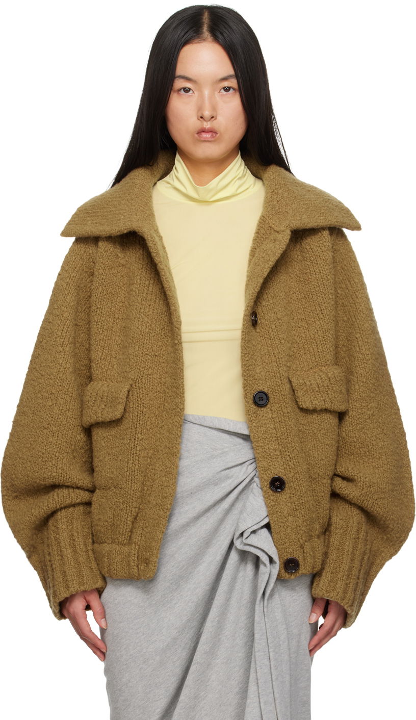 Sveter Dries Van Noten Knit Wool Jacket Hnedá | 242-011242-9721, 0