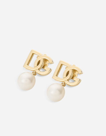 Náušnice Dolce & Gabbana 18kt Gold Logo Earrings With Pearls Metalická | WEMY8GWYEPEZOO00, 2